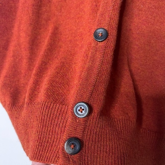 Fynch-Hatton premium wool cashmere sweater vest orange Medium - Picture 5 of 10